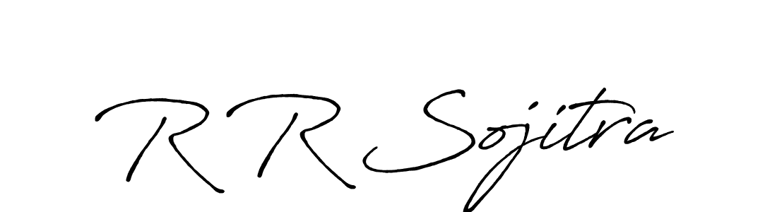 Make a beautiful signature design for name R R Sojitra. With this signature (Antro_Vectra_Bolder) style, you can create a handwritten signature for free. R R Sojitra signature style 7 images and pictures png