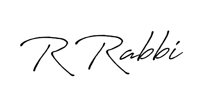 if you are searching for the best signature style for your name R Rabbi. so please give up your signature search. here we have designed multiple signature styles  using Antro_Vectra_Bolder. R Rabbi signature style 7 images and pictures png