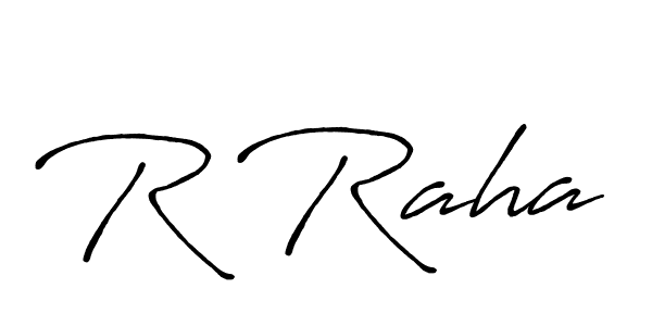 How to make R Raha name signature. Use Antro_Vectra_Bolder style for creating short signs online. This is the latest handwritten sign. R Raha signature style 7 images and pictures png