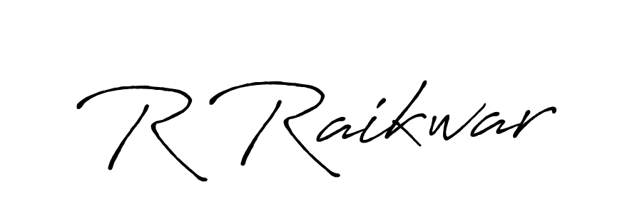 R Raikwar stylish signature style. Best Handwritten Sign (Antro_Vectra_Bolder) for my name. Handwritten Signature Collection Ideas for my name R Raikwar. R Raikwar signature style 7 images and pictures png