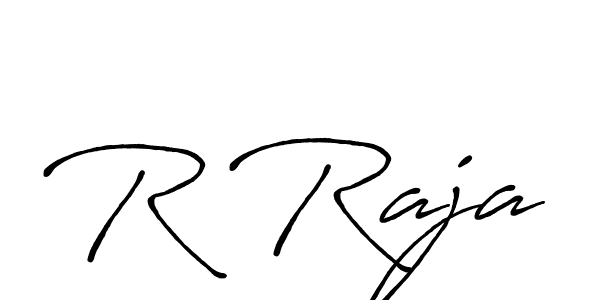 How to make R Raja name signature. Use Antro_Vectra_Bolder style for creating short signs online. This is the latest handwritten sign. R Raja signature style 7 images and pictures png