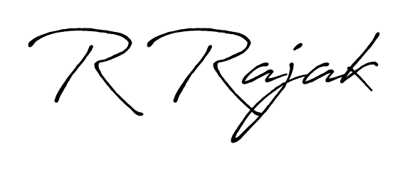 A classic penmanship look for R Rajak. The Antro_Vectra_Bolder font brings timeless elegance and confidence to every signed document. R Rajak signature style 7 images and pictures png
