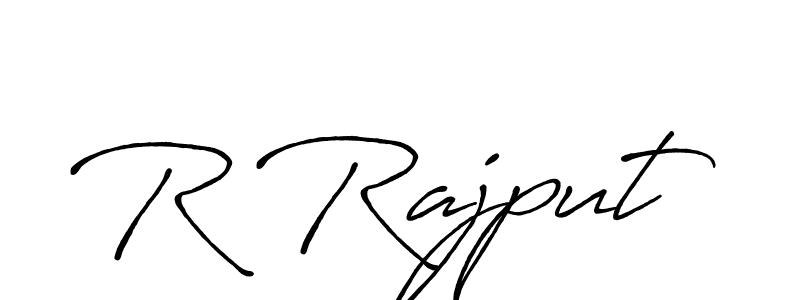Create a beautiful signature design for name R Rajput. With this signature (Antro_Vectra_Bolder) fonts, you can make a handwritten signature for free. R Rajput signature style 7 images and pictures png