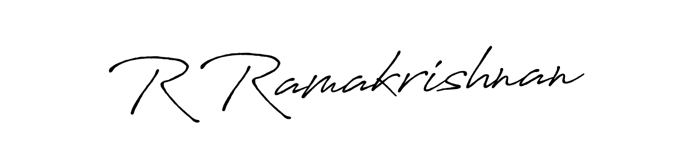 How to make R Ramakrishnan name signature. Use Antro_Vectra_Bolder style for creating short signs online. This is the latest handwritten sign. R Ramakrishnan signature style 7 images and pictures png