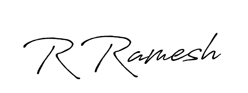 Create a beautiful signature design for name R Ramesh. With this signature (Antro_Vectra_Bolder) fonts, you can make a handwritten signature for free. R Ramesh signature style 7 images and pictures png