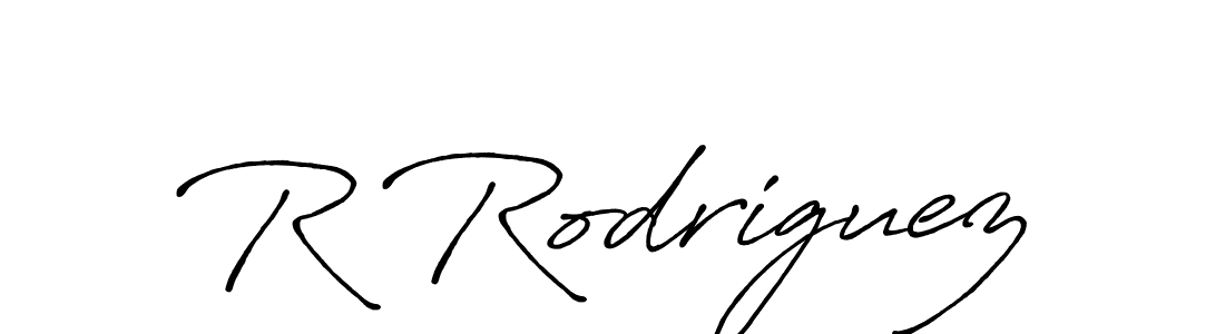 Make a beautiful signature design for name R Rodriguez. With this signature (Antro_Vectra_Bolder) style, you can create a handwritten signature for free. R Rodriguez signature style 7 images and pictures png