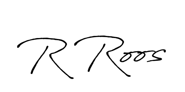 Create a beautiful signature design for name R Roos. With this signature (Antro_Vectra_Bolder) fonts, you can make a handwritten signature for free. R Roos signature style 7 images and pictures png