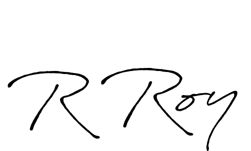 Make a beautiful signature design for name R Roy. With this signature (Antro_Vectra_Bolder) style, you can create a handwritten signature for free. R Roy signature style 7 images and pictures png