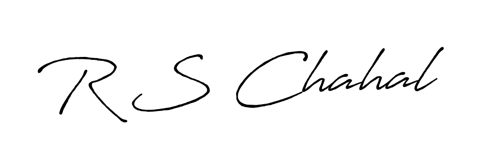 How to make R S Chahal name signature. Use Antro_Vectra_Bolder style for creating short signs online. This is the latest handwritten sign. R S Chahal signature style 7 images and pictures png