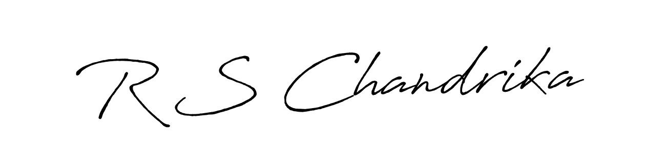 How to make R S Chandrika name signature. Use Antro_Vectra_Bolder style for creating short signs online. This is the latest handwritten sign. R S Chandrika signature style 7 images and pictures png