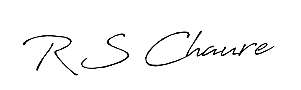 The best way (Antro_Vectra_Bolder) to make a short signature is to pick only two or three words in your name. The name R S Chaure include a total of six letters. For converting this name. R S Chaure signature style 7 images and pictures png