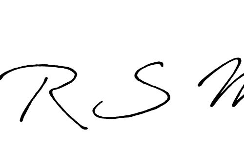 The best way (Antro_Vectra_Bolder) to make a short signature is to pick only two or three words in your name. The name R S M include a total of six letters. For converting this name. R S M signature style 7 images and pictures png