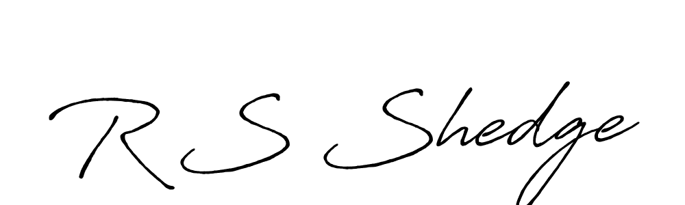 The best way (Antro_Vectra_Bolder) to make a short signature is to pick only two or three words in your name. The name R S Shedge include a total of six letters. For converting this name. R S Shedge signature style 7 images and pictures png