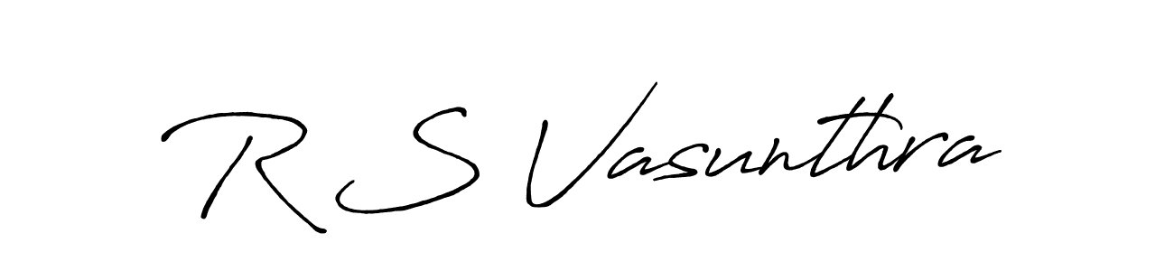 R S Vasunthra stylish signature style. Best Handwritten Sign (Antro_Vectra_Bolder) for my name. Handwritten Signature Collection Ideas for my name R S Vasunthra. R S Vasunthra signature style 7 images and pictures png