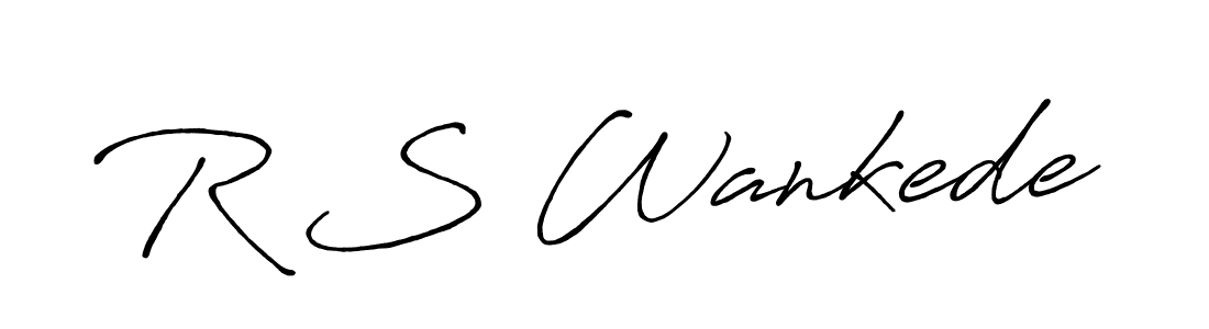 The best way (Antro_Vectra_Bolder) to make a short signature is to pick only two or three words in your name. The name R S Wankede include a total of six letters. For converting this name. R S Wankede signature style 7 images and pictures png