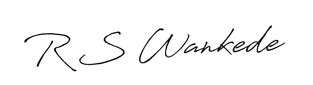 R S Wankede stylish signature style. Best Handwritten Sign (Antro_Vectra_Bolder) for my name. Handwritten Signature Collection Ideas for my name R S Wankede. R S Wankede signature style 7 images and pictures png