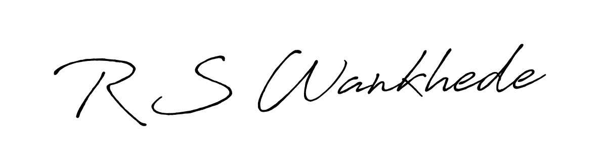 Make a beautiful signature design for name R S Wankhede. With this signature (Antro_Vectra_Bolder) style, you can create a handwritten signature for free. R S Wankhede signature style 7 images and pictures png