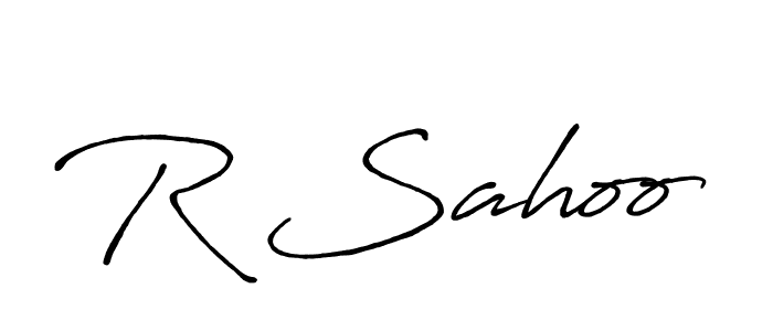 Use a signature maker to create a handwritten signature online. With this signature software, you can design (Antro_Vectra_Bolder) your own signature for name R Sahoo. R Sahoo signature style 7 images and pictures png