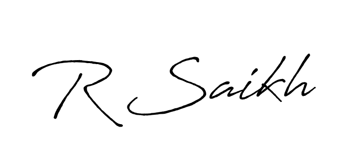Also You can easily find your signature by using the search form. We will create R Saikh name handwritten signature images for you free of cost using Antro_Vectra_Bolder sign style. R Saikh signature style 7 images and pictures png