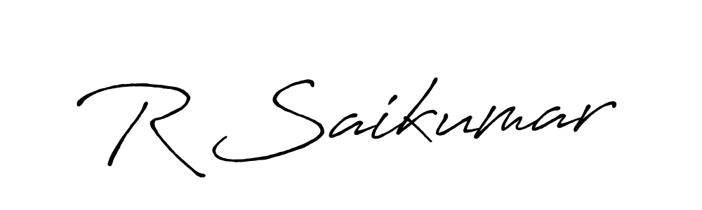 How to make R Saikumar name signature. Use Antro_Vectra_Bolder style for creating short signs online. This is the latest handwritten sign. R Saikumar signature style 7 images and pictures png