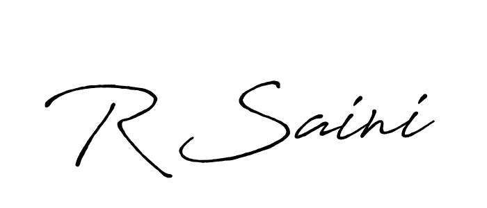 The best way (Antro_Vectra_Bolder) to make a short signature is to pick only two or three words in your name. The name R Saini include a total of six letters. For converting this name. R Saini signature style 7 images and pictures png