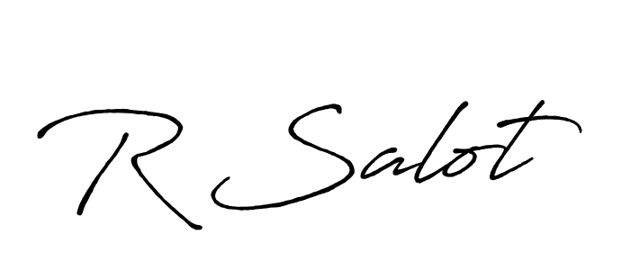 Use a signature maker to create a handwritten signature online. With this signature software, you can design (Antro_Vectra_Bolder) your own signature for name R Salot. R Salot signature style 7 images and pictures png