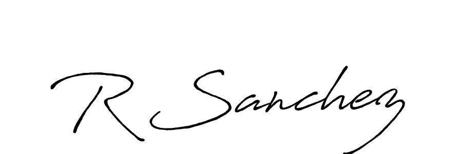 Also You can easily find your signature by using the search form. We will create R Sanchez name handwritten signature images for you free of cost using Antro_Vectra_Bolder sign style. R Sanchez signature style 7 images and pictures png