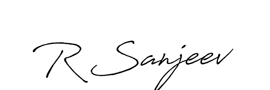 Create a beautiful signature design for name R Sanjeev. With this signature (Antro_Vectra_Bolder) fonts, you can make a handwritten signature for free. R Sanjeev signature style 7 images and pictures png