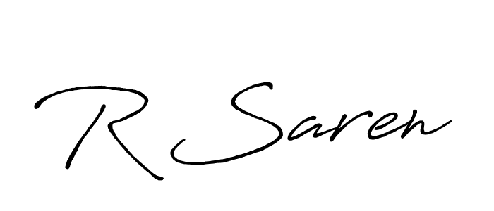 How to make R Saren name signature. Use Antro_Vectra_Bolder style for creating short signs online. This is the latest handwritten sign. R Saren signature style 7 images and pictures png