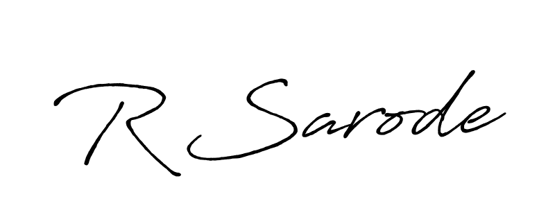 if you are searching for the best signature style for your name R Sarode. so please give up your signature search. here we have designed multiple signature styles  using Antro_Vectra_Bolder. R Sarode signature style 7 images and pictures png