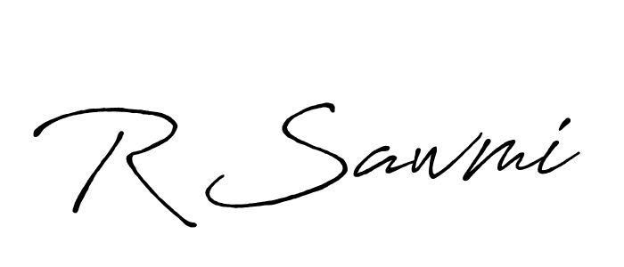 if you are searching for the best signature style for your name R Sawmi. so please give up your signature search. here we have designed multiple signature styles  using Antro_Vectra_Bolder. R Sawmi signature style 7 images and pictures png