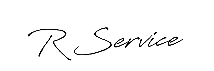 Make a beautiful signature design for name R Service. With this signature (Antro_Vectra_Bolder) style, you can create a handwritten signature for free. R Service signature style 7 images and pictures png