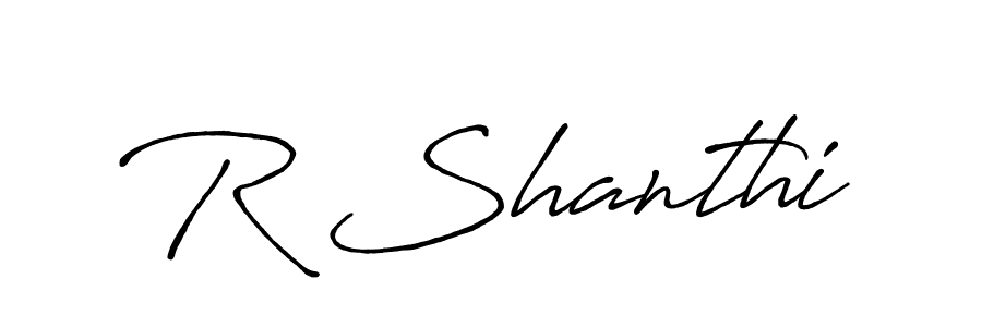 How to make R Shanthi name signature. Use Antro_Vectra_Bolder style for creating short signs online. This is the latest handwritten sign. R Shanthi signature style 7 images and pictures png