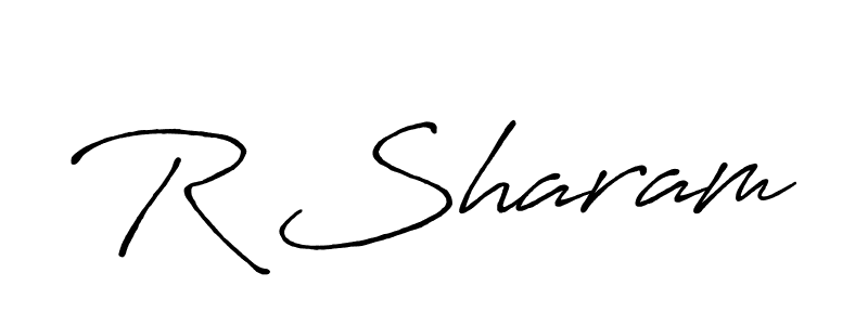 Use a signature maker to create a handwritten signature online. With this signature software, you can design (Antro_Vectra_Bolder) your own signature for name R Sharam. R Sharam signature style 7 images and pictures png