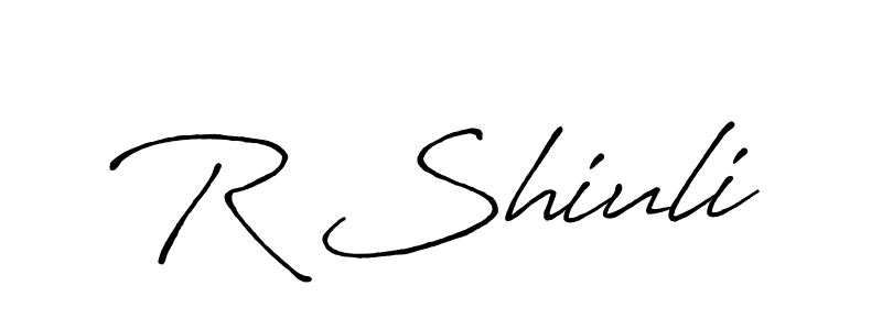 How to make R Shiuli name signature. Use Antro_Vectra_Bolder style for creating short signs online. This is the latest handwritten sign. R Shiuli signature style 7 images and pictures png