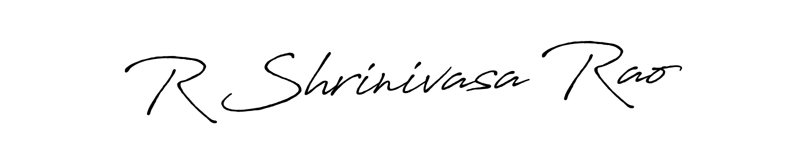 Make a beautiful signature design for name R Shrinivasa Rao. With this signature (Antro_Vectra_Bolder) style, you can create a handwritten signature for free. R Shrinivasa Rao signature style 7 images and pictures png