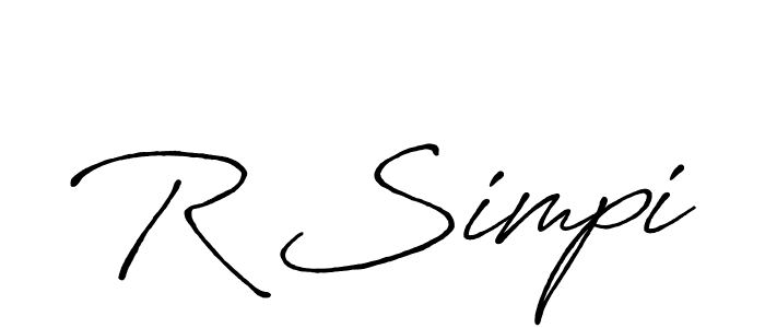 Design your own signature with our free online signature maker. With this signature software, you can create a handwritten (Antro_Vectra_Bolder) signature for name R Simpi. R Simpi signature style 7 images and pictures png