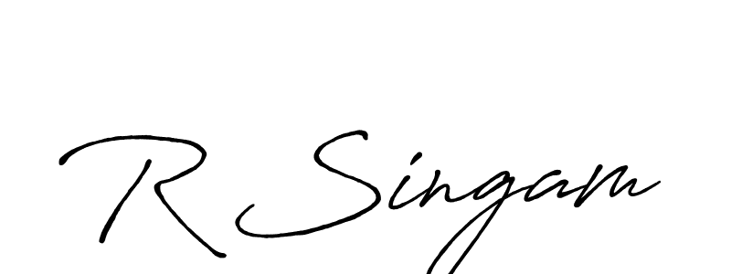 You should practise on your own different ways (Antro_Vectra_Bolder) to write your name (R Singam) in signature. don't let someone else do it for you. R Singam signature style 7 images and pictures png