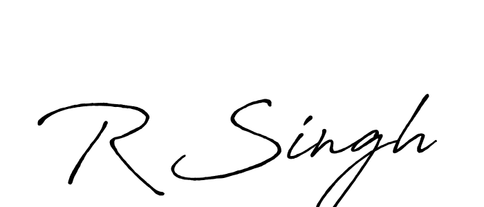 How to make R Singh name signature. Use Antro_Vectra_Bolder style for creating short signs online. This is the latest handwritten sign. R Singh signature style 7 images and pictures png