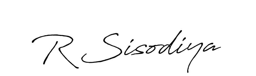 Design your own signature with our free online signature maker. With this signature software, you can create a handwritten (Antro_Vectra_Bolder) signature for name R Sisodiya. R Sisodiya signature style 7 images and pictures png