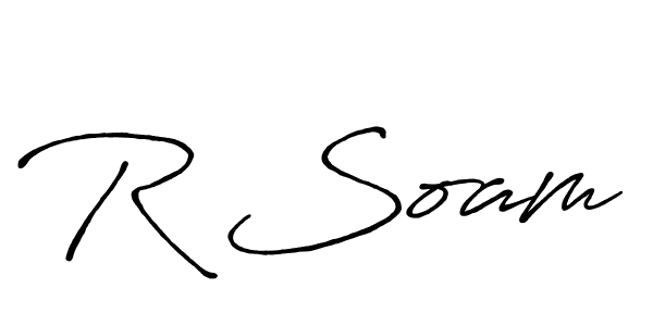 Create a beautiful signature design for name R Soam. With this signature (Antro_Vectra_Bolder) fonts, you can make a handwritten signature for free. R Soam signature style 7 images and pictures png