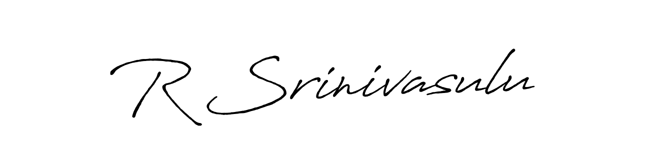 How to make R Srinivasulu name signature. Use Antro_Vectra_Bolder style for creating short signs online. This is the latest handwritten sign. R Srinivasulu signature style 7 images and pictures png