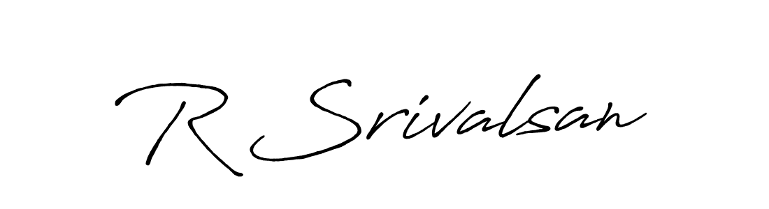 Use a signature maker to create a handwritten signature online. With this signature software, you can design (Antro_Vectra_Bolder) your own signature for name R Srivalsan. R Srivalsan signature style 7 images and pictures png