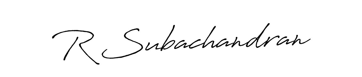 Here are the top 10 professional signature styles for the name R Subachandran. These are the best autograph styles you can use for your name. R Subachandran signature style 7 images and pictures png