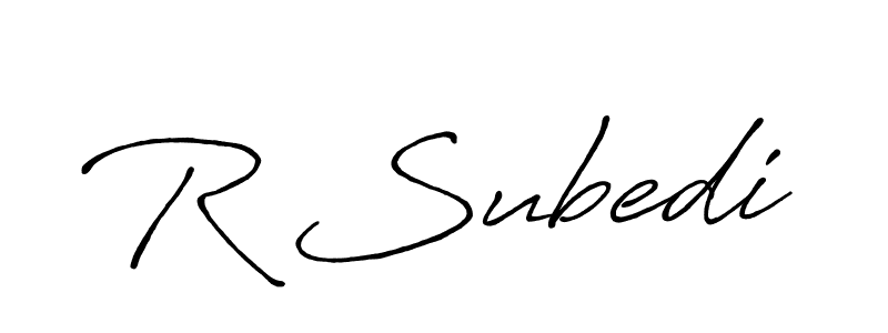Make a beautiful signature design for name R Subedi. With this signature (Antro_Vectra_Bolder) style, you can create a handwritten signature for free. R Subedi signature style 7 images and pictures png
