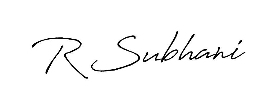 R Subhani stylish signature style. Best Handwritten Sign (Antro_Vectra_Bolder) for my name. Handwritten Signature Collection Ideas for my name R Subhani. R Subhani signature style 7 images and pictures png