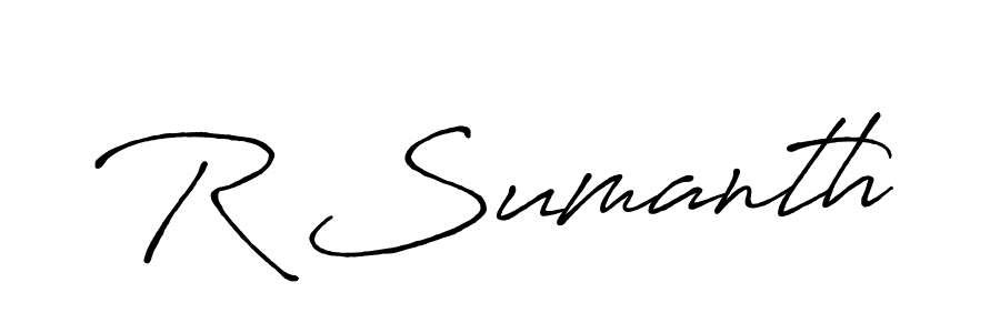 Make a beautiful signature design for name R Sumanth. With this signature (Antro_Vectra_Bolder) style, you can create a handwritten signature for free. R Sumanth signature style 7 images and pictures png