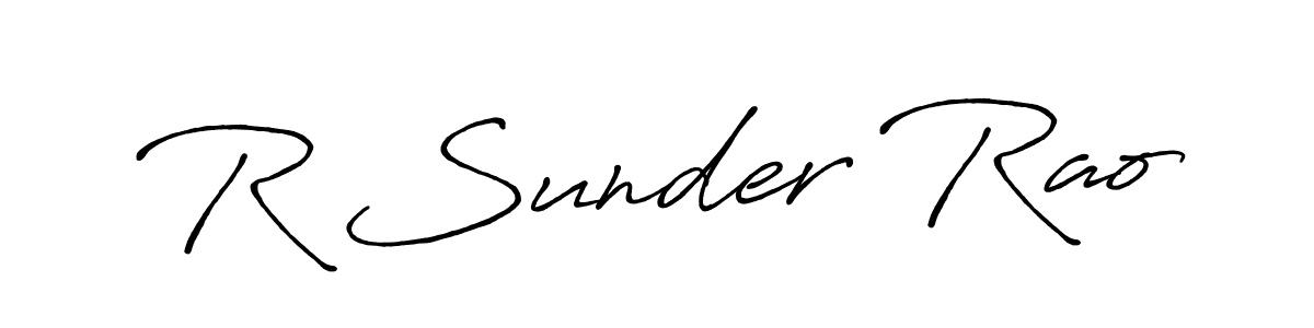 How to make R Sunder Rao name signature. Use Antro_Vectra_Bolder style for creating short signs online. This is the latest handwritten sign. R Sunder Rao signature style 7 images and pictures png