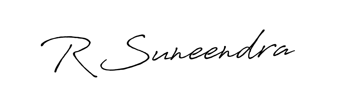 You should practise on your own different ways (Antro_Vectra_Bolder) to write your name (R Suneendra) in signature. don't let someone else do it for you. R Suneendra signature style 7 images and pictures png