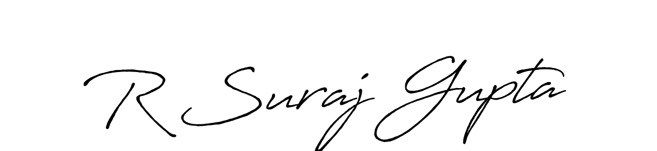 Use a signature maker to create a handwritten signature online. With this signature software, you can design (Antro_Vectra_Bolder) your own signature for name R Suraj Gupta. R Suraj Gupta signature style 7 images and pictures png